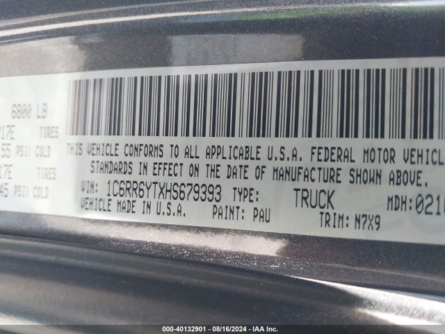 RAM 1500 Rebel  4x2 5'7 Box 2017 1C6RR6YTXHS679393 Image 9
