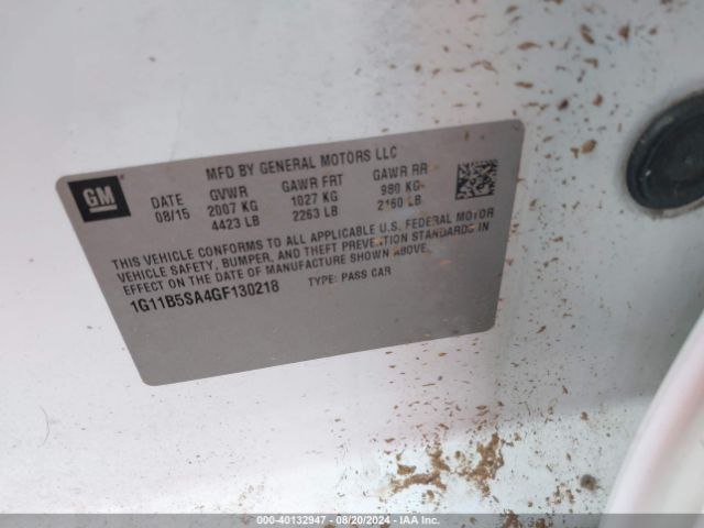 1G11B5SA4GF130218 Chevrolet Malibu Limited Ls
