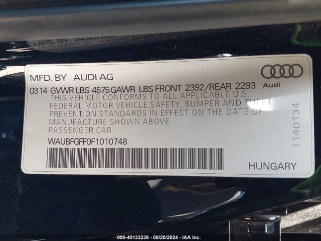 WAUBFGFF0F1010748 Audi A3 2.0t Premium