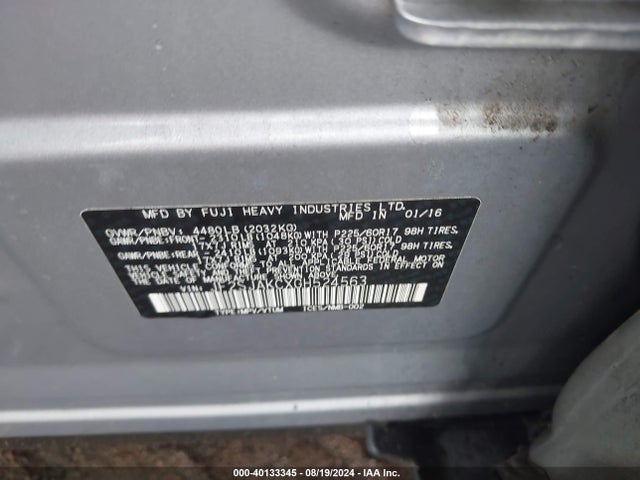 Subaru Forester 2.5i Limited 2016 JF2SJAKCXGH524563 Image 9