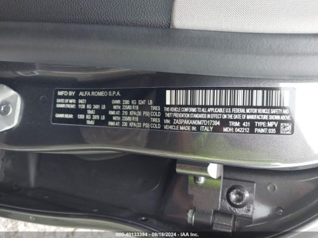 ZASPAKAN0M7D17394 Alfa Romeo Stelvio Awd