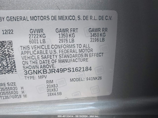 Chevrolet Blazer Awd 3lt 2023 3GNKBJR49PS162184 Image 9