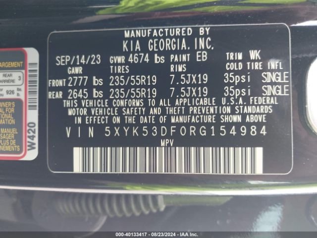 5XYK53DF0RG154984 KIA Sportage Sx-prestige