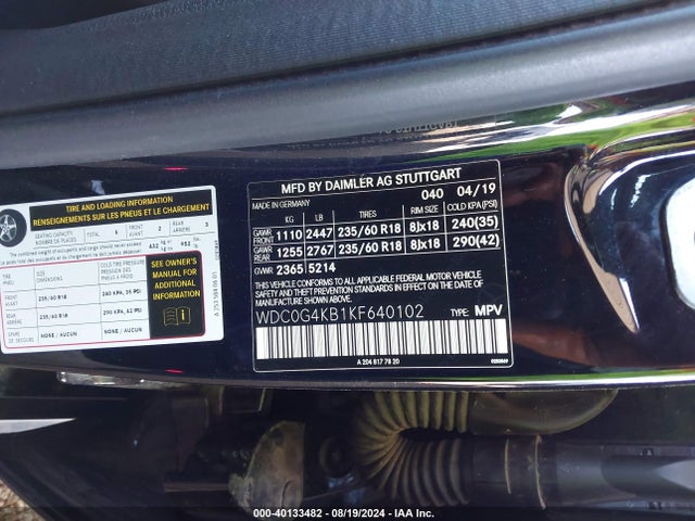 WDC0G4KB1KF640102 Mercedes-Benz Glc 300 4matic