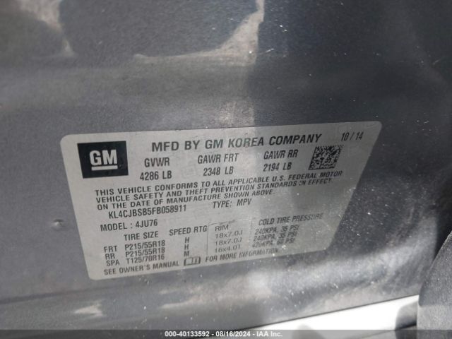 KL4CJBSB5FB058911 Buick Encore Convenience