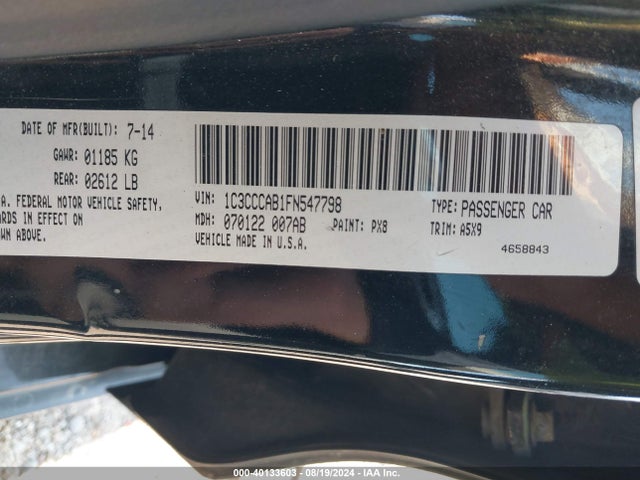 Chrysler 200 Limited 2015 1C3CCCAB1FN547798 Image 9