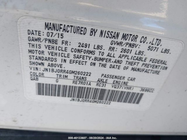 JN1BJ0RR4GM260222 Infiniti QX50