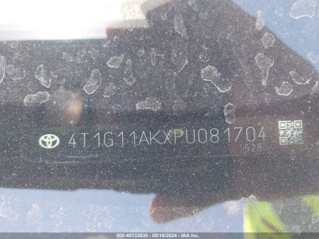 4T1G11AKXPU081704 Toyota Camry Se Nightshade Edition