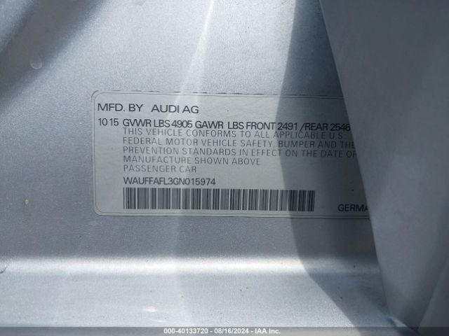 WAUFFAFL3GN015974 Audi A4 2.0t Premium