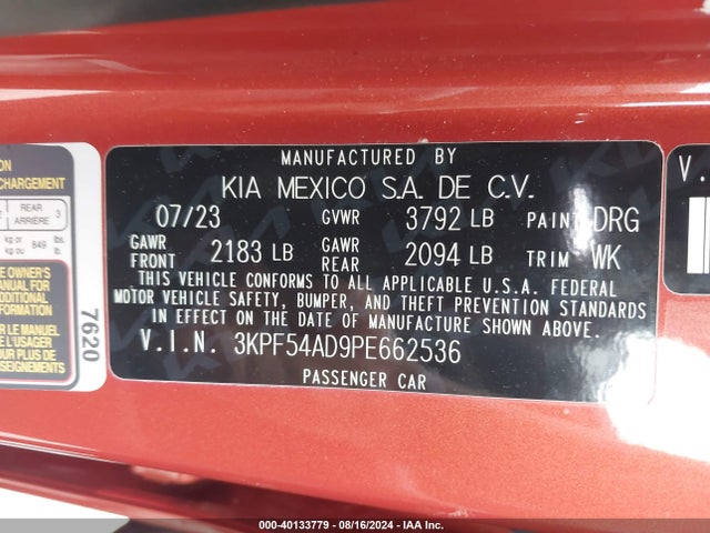 KIA Forte Gt-line 2023 3KPF54AD9PE662536 Image 9