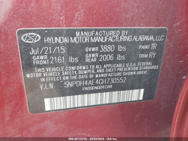Hyundai Elantra Value Edition 2016 5NPDH4AE4GH730552 Image 9