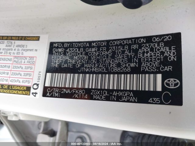 JTNKHMBX0L1088268 Toyota C-HR XLE