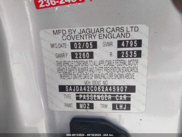 2006 JAGUAR XK8 SAJDA42C062A45907 Photo 8