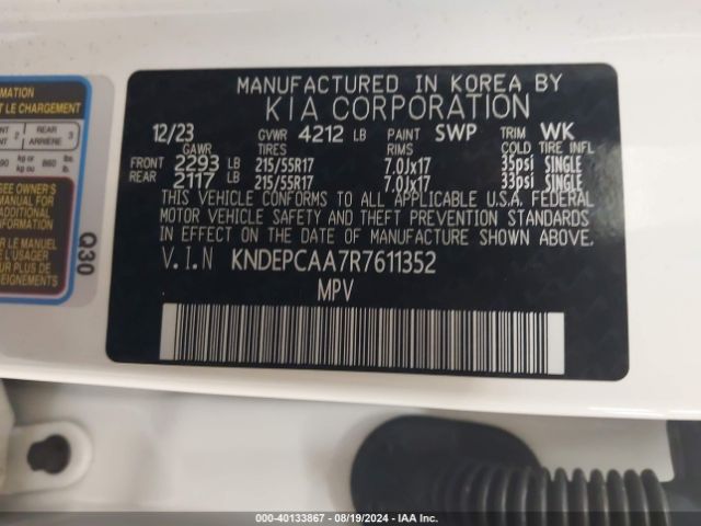 KNDEPCAA7R7611352 KIA Seltos Lx