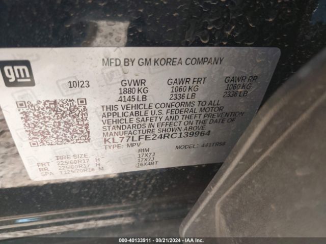KL77LFE24RC139964 Chevrolet Trax Fwd Sp