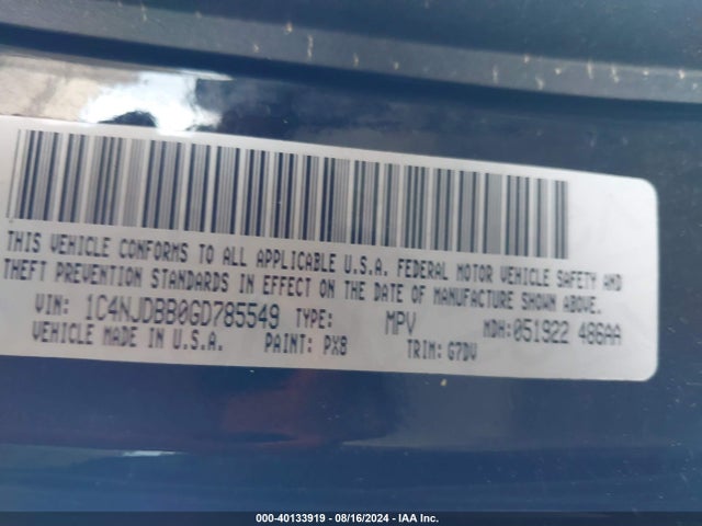 Jeep Compass Sport Se 2016 1C4NJDBB0GD785549 Image 9