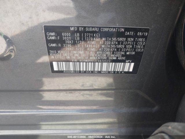 4S4WMARD3L3420523 Subaru Ascent Touring
