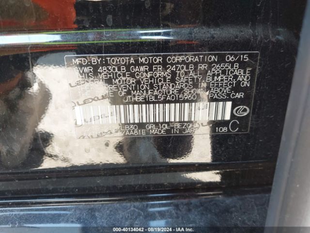 JTHBE1BL5FA015960 Lexus GS 350