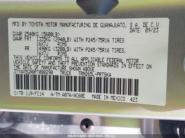 Toyota Tacoma Sr5 2023 3TYAX5GN8PT088290 Image 9