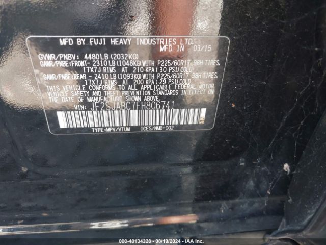 JF2SJABC7FH806741 Subaru Forester 2.5i