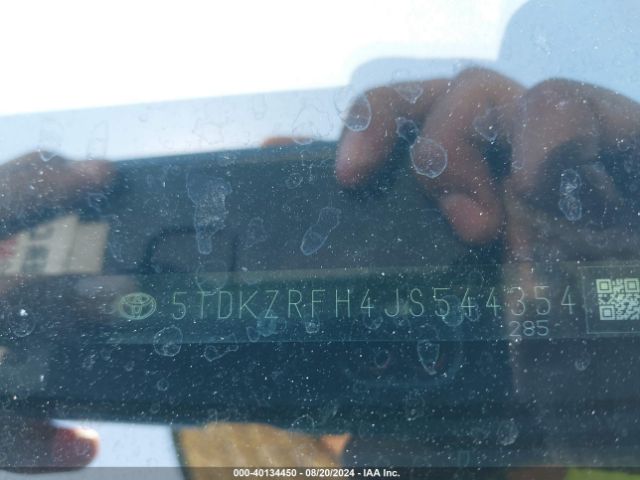 5TDKZRFH4JS544354 Toyota Highlander Se