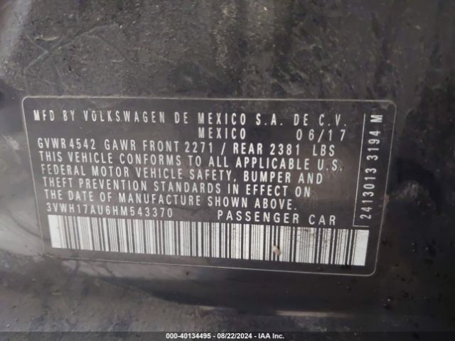 3VWH17AU6HM543370 Volkswagen Golf Alltrack Tsi S/tsi Se/tsi Sel