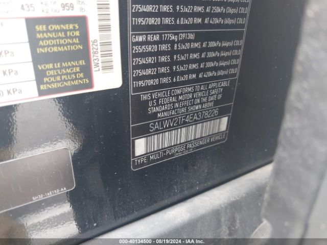 SALWV2TF4EA378226 Land Rover Range Rover Sport 5.0l V8 Supercharged Autobiography