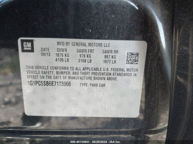 1G1PC5SB6E7173966 Chevrolet Cruze 1lt Auto