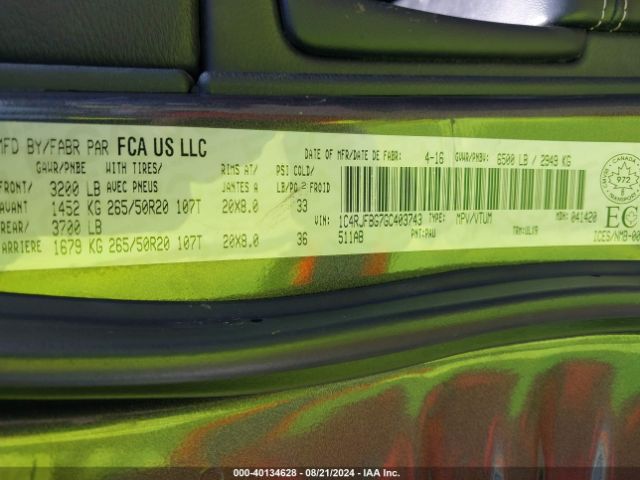 1C4RJFBG7GC403743 Jeep Grand Cherokee Limited