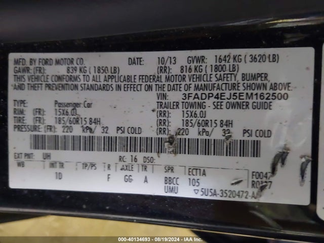 Ford FIESTA SE 2014 3FADP4EJ5EM162500 Image 9