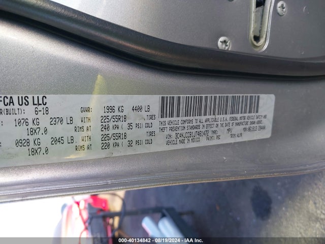 3C4NJCCB1JT461472 Jeep Compass Limited Fwd