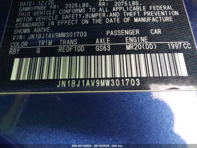 JN1BJ1AV9MW301703 Nissan Rogue Sport S Fwd Xtronic Cvt