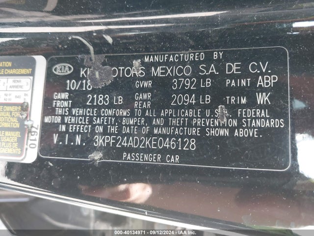 KIA Forte Lxs 2019 3KPF24AD2KE046128 Image 9