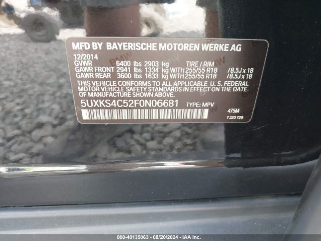 5UXKS4C52F0N06681 BMW X5 Xdrive35d