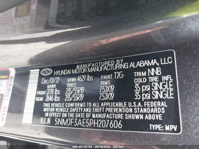 Hyundai TUCSON SEL 2023 5NMJF3AE5PH207606 Image 9