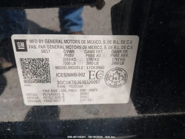 3GCUKTEJ6JG126097 Chevrolet Silverado 1500 High Country