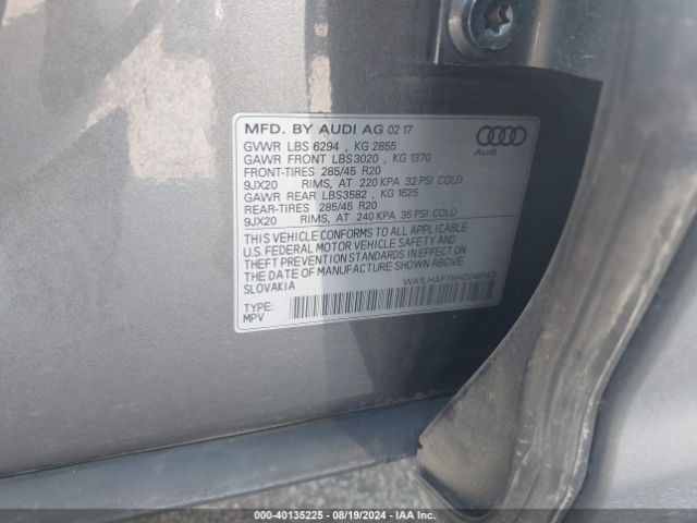 WA1LHAF7XHD046143 Audi Q7 2.0t Premium