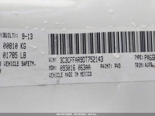 2013 FIAT 500 3C3CFFAR9DT752143 Photo 8