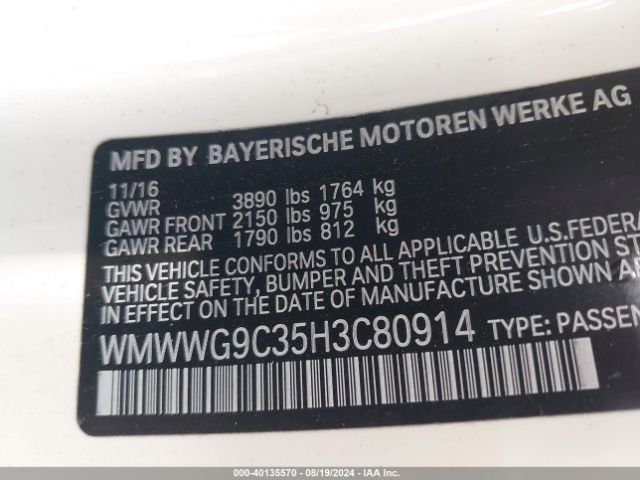 WMWWG9C35H3C80914 Mini Convertible Cooper S