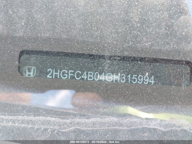 2HGFC4B04GH315994 Honda Civic Lx-p