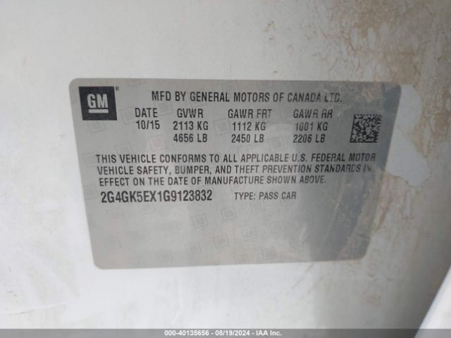 2G4GK5EX1G9123832 Buick Regal Turbo