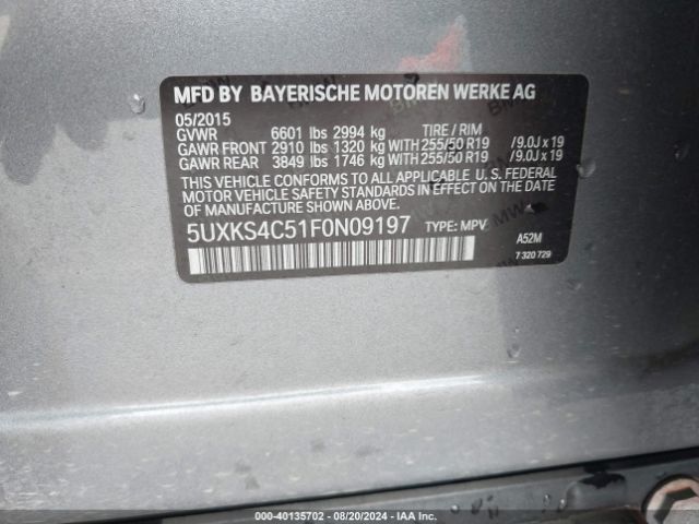 5UXKS4C51F0N09197 BMW X5 Xdrive35d