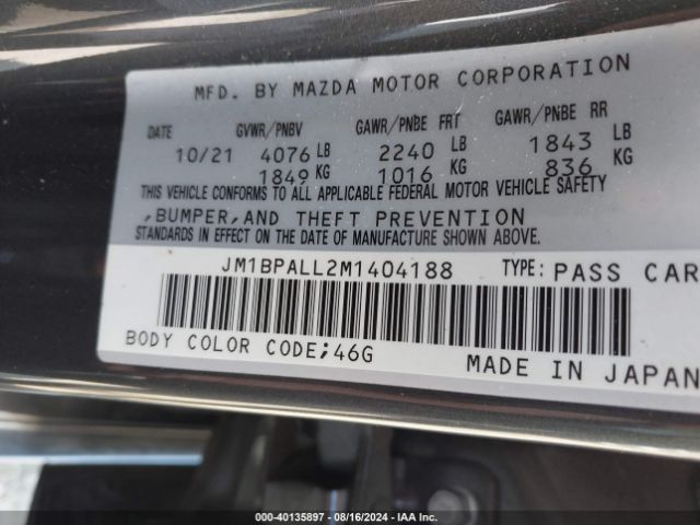 JM1BPALL2M1404188 Mazda Mazda3 Preferred