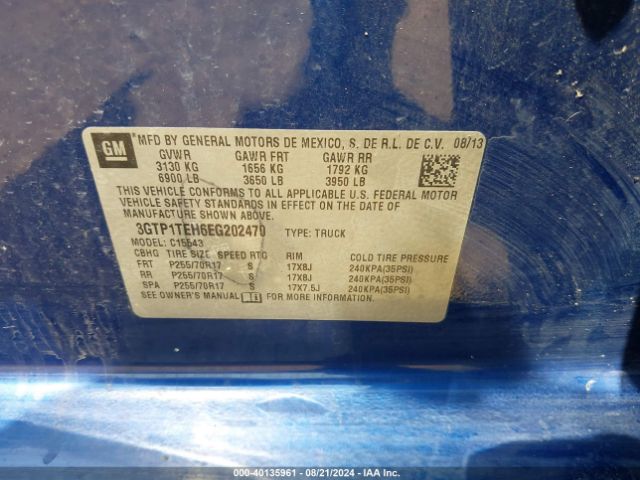 3GTP1TEH6EG202470 GMC SIERRA 1500