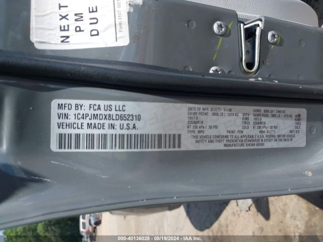 1C4PJMDX8LD652310 Jeep Cherokee Limited 4x4