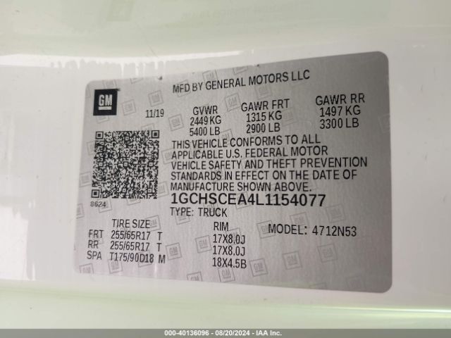 1GCHSCEA4L1154077 Chevrolet Colorado 2wd  Long Box Lt