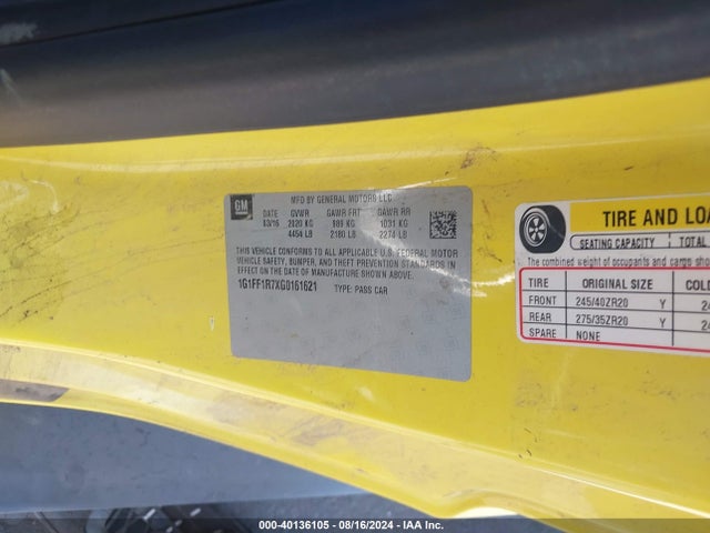 Chevrolet Camaro 1ss 2016 1G1FF1R7XG0161621 Image 9