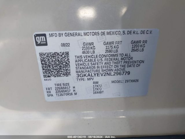 3GKALYEV2NL296779 GMC Terrain Awd At4
