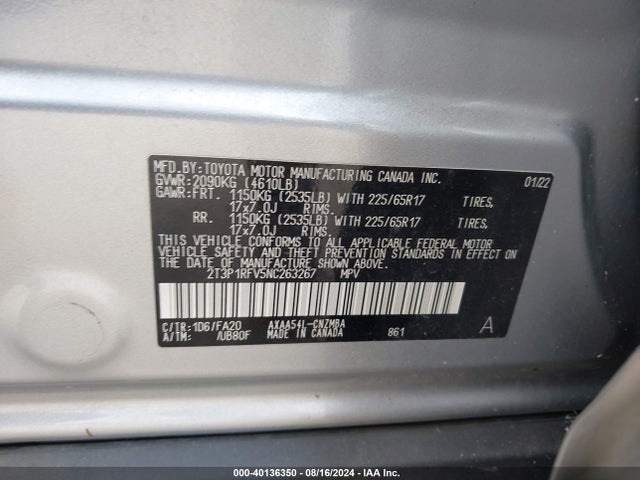 Toyota Rav4 Xle 2022 2T3P1RFV5NC263267 Image 9