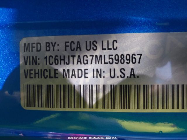 1C6HJTAG7ML598967 Jeep Gladiator Sport S 4x4
